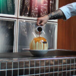 pouring caramel
