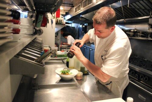 Chef Ed Cotton hard at work in his kitchen.
