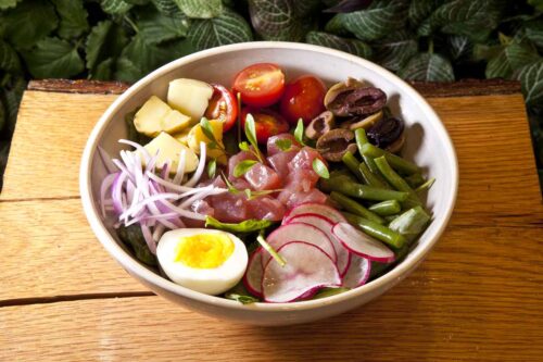 Nutritious Niçoise salad with Ahi Tuna by Chef Adin Langille. Photo by Battman.
