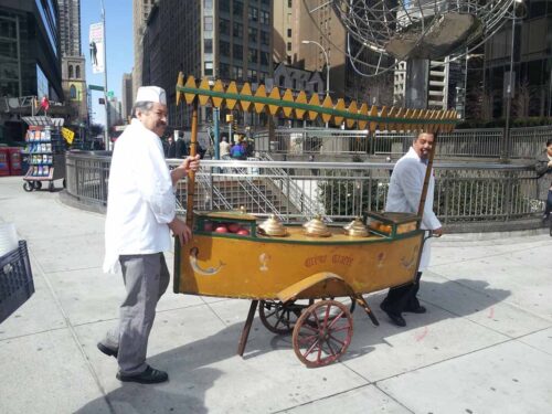 Chef Joe Murphy and his prop cart for the Street Eats book. Photo by Battman.