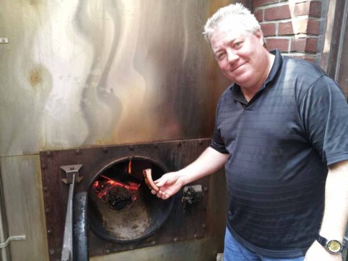 Chef Ken Calaughan cooking his dish for the Street Eats book. Photo by Battman.