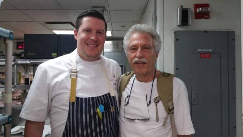 Chef Scott Schneider of Michael White's Ai Fiori with Battman