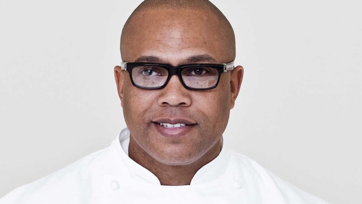 Photo of Chef Jeff Henderson, one of the chefs featured in the Toques in Black cookbook.